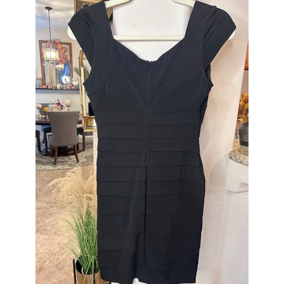 White House Black Market | Black Shapewear Shadow Panel Tiered Dress 4 - Picture 4 of 5